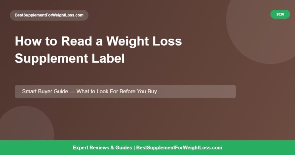 How to Read a Weight Loss Supplement Label 2026